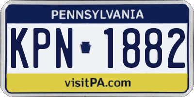 PA license plate KPN1882