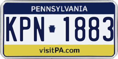 PA license plate KPN1883