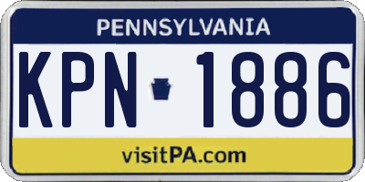 PA license plate KPN1886