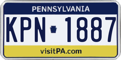 PA license plate KPN1887