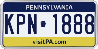 PA license plate KPN1888