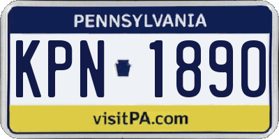 PA license plate KPN1890