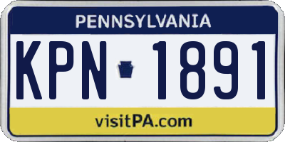 PA license plate KPN1891