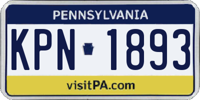 PA license plate KPN1893