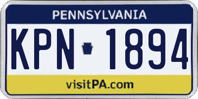 PA license plate KPN1894