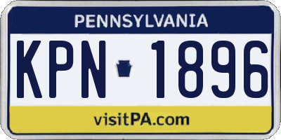 PA license plate KPN1896
