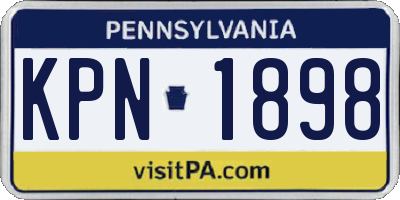 PA license plate KPN1898