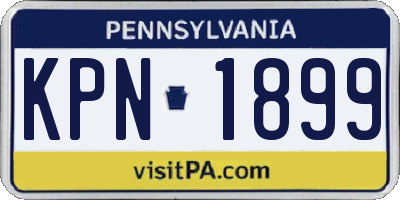 PA license plate KPN1899