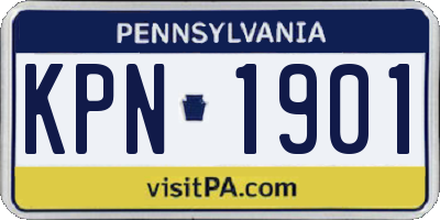 PA license plate KPN1901