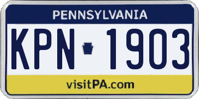 PA license plate KPN1903
