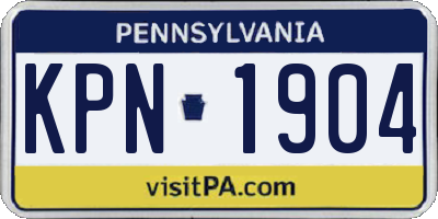 PA license plate KPN1904