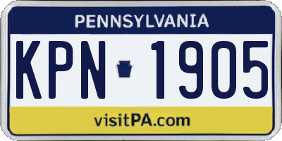 PA license plate KPN1905
