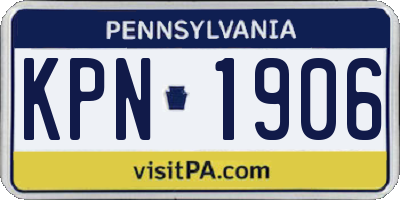 PA license plate KPN1906