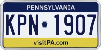 PA license plate KPN1907