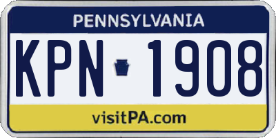 PA license plate KPN1908