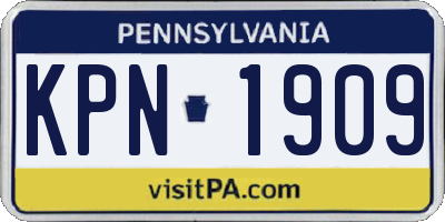 PA license plate KPN1909