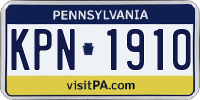 PA license plate KPN1910