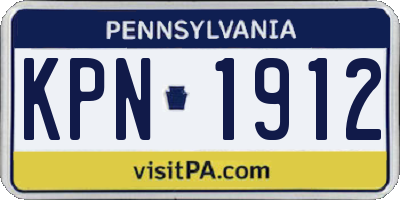 PA license plate KPN1912