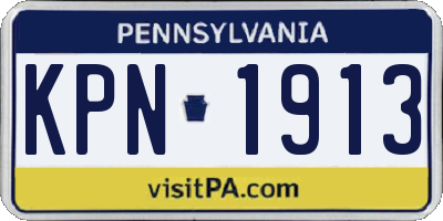 PA license plate KPN1913