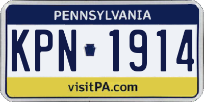 PA license plate KPN1914