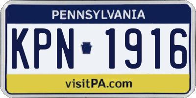 PA license plate KPN1916