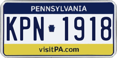 PA license plate KPN1918