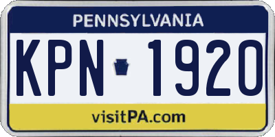 PA license plate KPN1920