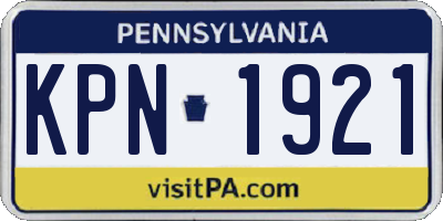 PA license plate KPN1921