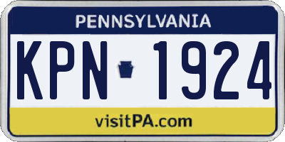 PA license plate KPN1924