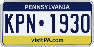 PA license plate KPN1930