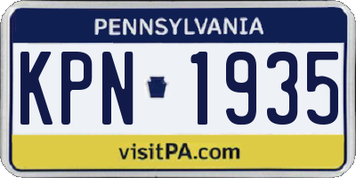 PA license plate KPN1935