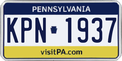 PA license plate KPN1937