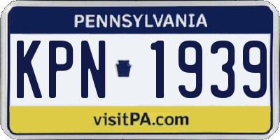 PA license plate KPN1939