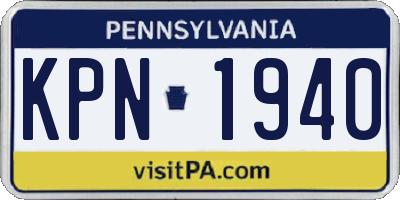 PA license plate KPN1940