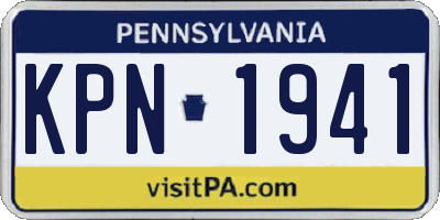 PA license plate KPN1941