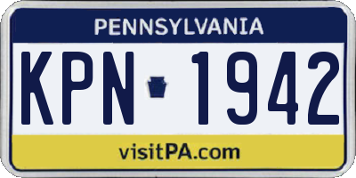 PA license plate KPN1942