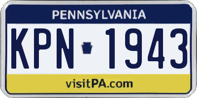 PA license plate KPN1943