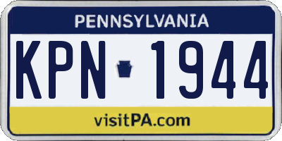 PA license plate KPN1944