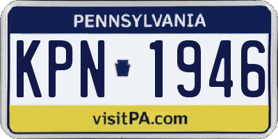 PA license plate KPN1946