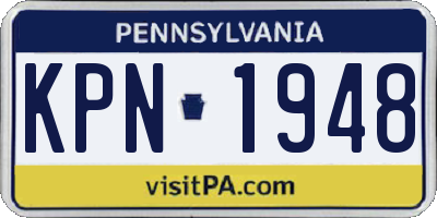 PA license plate KPN1948
