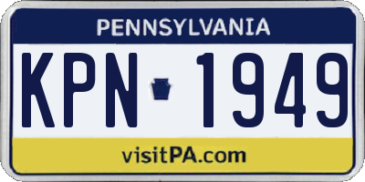 PA license plate KPN1949