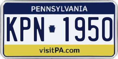 PA license plate KPN1950
