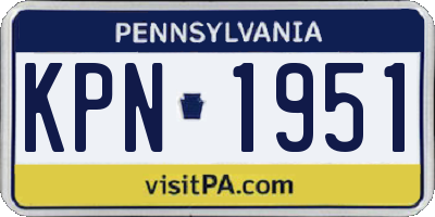PA license plate KPN1951