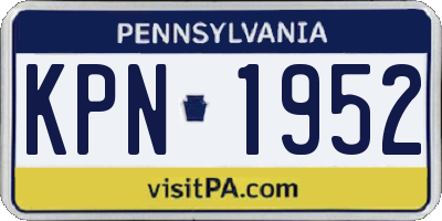 PA license plate KPN1952