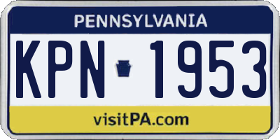 PA license plate KPN1953