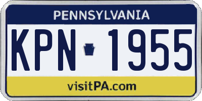 PA license plate KPN1955