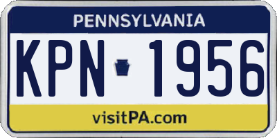 PA license plate KPN1956