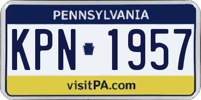 PA license plate KPN1957