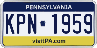 PA license plate KPN1959