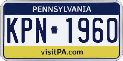 PA license plate KPN1960